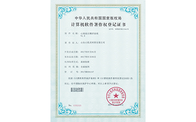軟件著作證書：心理綜合測(cè)評(píng)系統(tǒng)